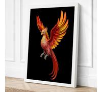 Phoenix Ascending Fantasy Canvas Wall Art Print 24x16 Inch