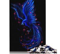 Phoenix Bird Blue Puzzle for Adults And Teenagers 1000 Pieces Paper Puzzle Jigsaws for Adults Puzzle Gifts 38x26cm/1000pcs