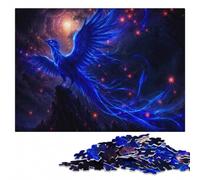 Phoenix Bird Blue Wooden Puzzle for Adults, Hobby Gift, 500 Pieces | Adult Jigsaw Puzzle: border-first or section-first building options over several sessions.