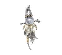 Phoenix Bird Brooch Two-Color Gold Animal Corsage Pin Temperament Women'S Clothing Accessories (B-As The Picture Shows)