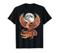 Phoenix Bird Full Moon Fire Bird Rejuvenation Value Graphic T-Shirt, Men, Black, M