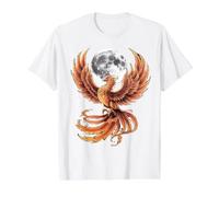 Phoenix Bird Full Moon Fire Bird Rejuvenation Value Graphic T-Shirt, Men, White, XL