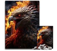 Phoenix Bird Jigsaw Puzzles for Adults 1000 Piece Wooden Jigsaw Puzzles for Adults Perfect Home Or Office Decor Ideal 1000 PCS(75x50cm)