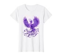 Phoenix Bird Mythical Bird Rejuvenation Rise Value Graphic T-Shirt, Women, White, S