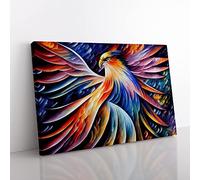Phoenix Bird Painting Vol.1 Abstract Canvas Wall Art Print Ready to Hang, Framed Picture for Living Room Bedroom Home Office Décor, 60x40 cm (24x16 Inch)