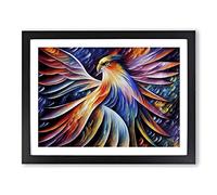 Phoenix Bird Painting Vol.1 Abstract H1022 Framed Print for Living Room Bedroom Home Office Décor, Wall Art Picture Ready to Hang, Black A3 Frame (46 x 34 cm)
