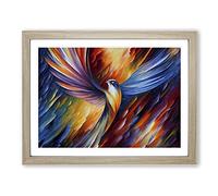Phoenix Bird Painting Vol.2 Abstract H1022 Framed Print for Living Room Bedroom Home Office Décor, Wall Art Picture Ready to Hang, Oak A4 Frame (34 x 25 cm)