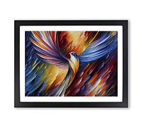 Phoenix Bird Painting Vol.2 Abstract H1022 Framed Print for Living Room Bedroom Home Office Décor, Wall Art Picture Ready to Hang, Black A2 Frame (64 x 46 cm)