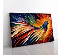 Phoenix Bird Painting Vol.3 Abstract Canvas Wall Art Print Ready to Hang, Framed Picture for Living Room Bedroom Home Office Décor, 60x40 cm (24x16 Inch)