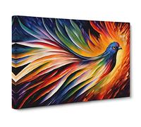 Phoenix Bird Painting Vol.3 Canvas Print | Gallery Wrapped 30mm Frame Wall Art | 30x20 inches | Ready to Hang | Abstract Animals Picture | Living Room Bedroom Lounge Office