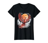 Phoenix Bird Phoenix Mythical Full Moon Value Graphic T-Shirt, Women, Black, M