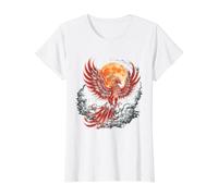 Phoenix Bird Phoenix Mythical Full Moon Value Graphic T-Shirt, Women, White, XL