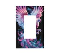 Phoenix Bird Pink Light Switch Wall Plate Faceplate Cover Single Rocker 1 Gang Decorator Outlet Receptacle Covers for Home Kitchen Room Bathroom Decor