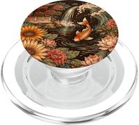 Phoenix Bird Reborn Firebird And Koi Boho Floral PopSockets PopGrip for MagSafe