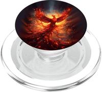 phoenix bird rises, rising from Ashes flying, rebirth PopSockets PopGrip for MagSafe