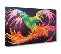 Phoenix Bird Splash Vol.2 Abstract Canvas Wall Art Print Ready to Hang, Framed Picture for Living Room Bedroom Home Office Décor, 30x20 Inch (76x50 cm)