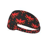 Phoenix Birds Tiled Print Sports Headband Women Men, Sweat Band Breathable Workout Sweatband for Running Yoga Gym