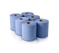 Blue Roll 2 Ply - Centre Feed Paper Towel Roll | 12 Pack | Strong, Absorbent Cleaning Roll for Kitchen, Industrial & Commercial Use | Embossed Wipe Tissue for Dispensers
