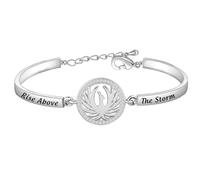 Phoenix Bracelet Rise Above the Storm Rising Phoenix Charm Bracelet Fire Bird Jewelry Phoenix Rising Rebirth Jewelry Inspirational Gift for Friends Graduates (silver)