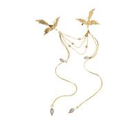 Phoenix Brooch Pin Delicate Long Fringe Mother Meat
