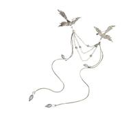 Phoenix Brooch Pin Delicate Long Fringe Mother Meat