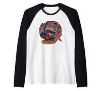 Phoenix by Katsushika Hokusai Raglan Baseball Tee