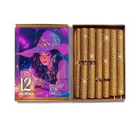 Phoenix Candle Company | Luxury Molten Gold Glitter Pillar Candles Set - 12 Count - Hand-Rolled