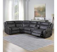 Phoenix Charcoal Leather Corner Power Recliner Sofa
