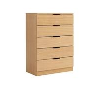 Phoenix Chest 5 Drawers Oak Effect Bedroom Clothing Bedside Storage Organiser