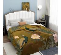Phoenix China Print Blanket and Throws, Luxury Floral Throw Blankets Soft Cozy Fleece Plush Warm Brown Flannel Bedding Blanket for Girls Kids Adults Couch Travel 130×150cm(51.18×59.06 in)