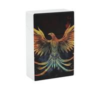 Phoenix Cigarette Case Hard Plastic Flip-Top Slim Pocket-Size Cigarette Holder for 18-20 King Size Cigarettes Crush-Proof Cig Case Reusable Smoking Accessories for Men Women