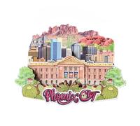 Phoenix City USA 3D Refrigerator Magnet Tourist Souvenirs Wood Magnetic Stickers Phoenix Fridge Magnet Home & Kitchen Decoration from China