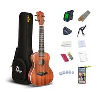 PHOENIX Concert Ukulele 23 Inch Ukelele Bundle Kit for Kids Beginner Professional Acoustic Ukelele for Adult Student Starter Solid Mahogany with String Bag Tuner Pick