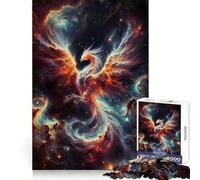 Phoenix Constellation Art 1000 Piece Jigsaw Puzzles for Teenagers Jigsaw Recall Build Easy Leisure Neat Cut Santa Wish Gift (38x26cm)