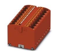Phoenix Contact Contact PTFIX 18X2.5 RD Distribution Block, Base Terminal, 450 V, 24 A, Number of Connections 18, Cross Section 0.14 mm²-4 mm², AWG 26-12, Width 46.9 mm, Height 21.7 mm, Red, Pack of 8