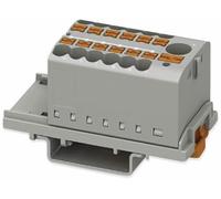 Phoenix Contact CONTACT PTFIX 6/12X2.5-NS35 GY Distribution Block with Vertical Orientation and Integrated Input, 690 V, 24 A, Number of Connectors: 13, Cross Section 0.14 mm²-4 mm² Grey