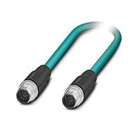 PHOENIX CONTACT NBC-M12MS/0.5-94B/M12MS US Network Cable, 8 Pin, 0.5 m Cable Length, 53.450 g, Aqua Blue