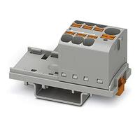 PHOENIX CONTACT PTFIX 10/6X4-NS35 GY Distribution Block 800 V 63 A Number of Connections 7 Cross Section 0.2 mm²-6 mm² AWG 24-10 Width 28.6 mm Grey