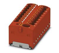 PHOENIX CONTACT PTFIX 4/18X1.5 RD Distribution Block, Base Clamp with Feed, 41A Rated Current, Push-In Connector, 19 Number of Connectors, 43.9mm Width, 17.7 mm Height, Direct Mount with Flange