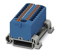 Phoenix Contact PTFIX 6/18X2.5-NS35A BU Distribution Block with Horizontal Orientation and Integrated Input, 690 V, 24 A, Number of Ports 19, Cross Section 0.14 mm²-4 mm²