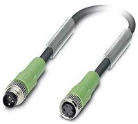 PHOENIX CONTACT SAC-3P-M 8MS/5.0-PUR/M 8FS Sensor/Actuator Cable, 3-Pin M8 Plug Straight, M8 Socket Straight, 5 m Cable Length, Black/Grey