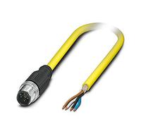 PHOENIX CONTACT SAC-4P-M12MS/2.0-542 SH BK Sensor/Actuator Cable, 4 Pin, Shielded, 2 m Cable Length, 103,700 g, Yellow
