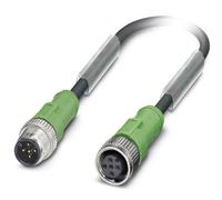 PHOENIX CONTACT SAC-5P-M12MS/5.0-PUR/M12FS Sensor/Actuator Cable, 5 Pin, PUR Halogen-, Straight M12 Plug, Coding A, Female Straight M12, Coding A, 5 m Cable Length, Black Grey