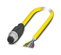PHOENIX CONTACT SAC-8P-M12MS/2.0-542 SH BK Sensor/Actuator Cable, 8 Pin, Shielded, 2 m Cable Length, 136,000 g, Yellow