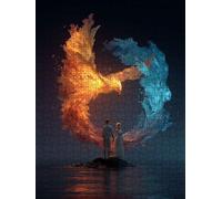 Phoenix Couple Jigsaw Puzzle 4000 Piece, Puzzles for Adults 4000, The Impossible Challenge, Jigsaw Puzzle Games Classic Educational, Wooden Puzzles, for Home Wall Decoration Gift FNKL1-346