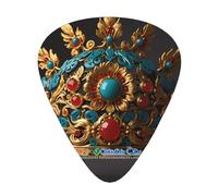 Phoenix Crown printed guitar picks, 12-piece set with thin, medium, and thick styles, comes with a storage case
