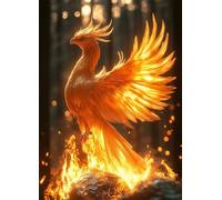 Phoenix Diamond Art Animal Diamond Painting Kits for Adults Beginner 5D DIY Full Square Drill Cross Stitch Kits for Adults Arts and Crafts for Bedroom Decor, Room Decor, Gifts 16x22 Inch -bby2507A3