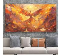 Phoenix Diamond Art Autumn Large Diamond Painting Kits for Adults 28x56in Crystal Art Kits DIY Full Drill Square Rhinestone Embroidery Cross Stitch Canvas Pictures for Adults for Wall Decor A-U458