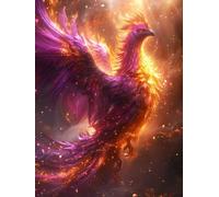 Phoenix Diamond Art Kits Adults, 5D Diamond Painting Bird, DIY Adult Crafts, Full Drill Rhinestone Crystal Art and Crafts Picture, Mosaic Production, for Home Wall Decor Gifts 40x52in A-8557