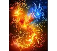 Phoenix Diamond Art Kits Adults, Fantasy 5D Diamond Painting for Beginners, DIY Cross Stitch Kits for Adults, Full Drill Rhinestone Gem Art Crafts, Room Decor and Wall Decor Gifts 8x12in A-8992